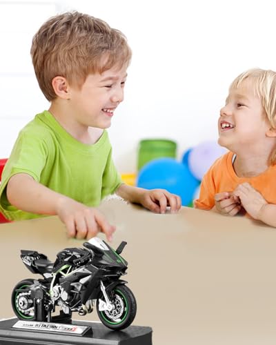Image of MittiJoy H2R Bike, Bike Toy for Different Ages, 1:18 Scale Black Motorcycle Model Collectible, Featuring Detailed Design and Craftsmanship, Perfect for Display and Collection Enthusiasts