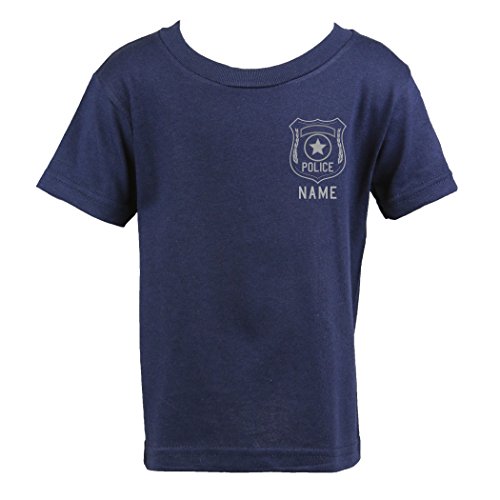 Fully Involved Stitching Police Personalized Navy Toddler Shirt with Badge (5/6)