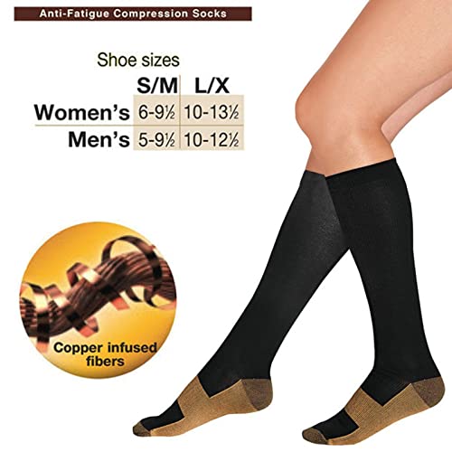 Compression Socks,ANGGREK 1 Pair Sport Compression Socks Copper Fiber Stress Relief Stockings Ankle