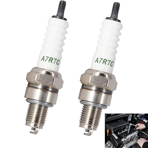 2 PCS A7RTC Spark Plug Replacement Compatible With NGK 4549 CR7HSA 4629/C7HSA Denso 4008/U22FSR-U 5383/IUF22 Bosch UR3AS Z9Y Copper Plus 808 OEM, A7RTC Spark Plug for Cars Motorcycles Engines and More