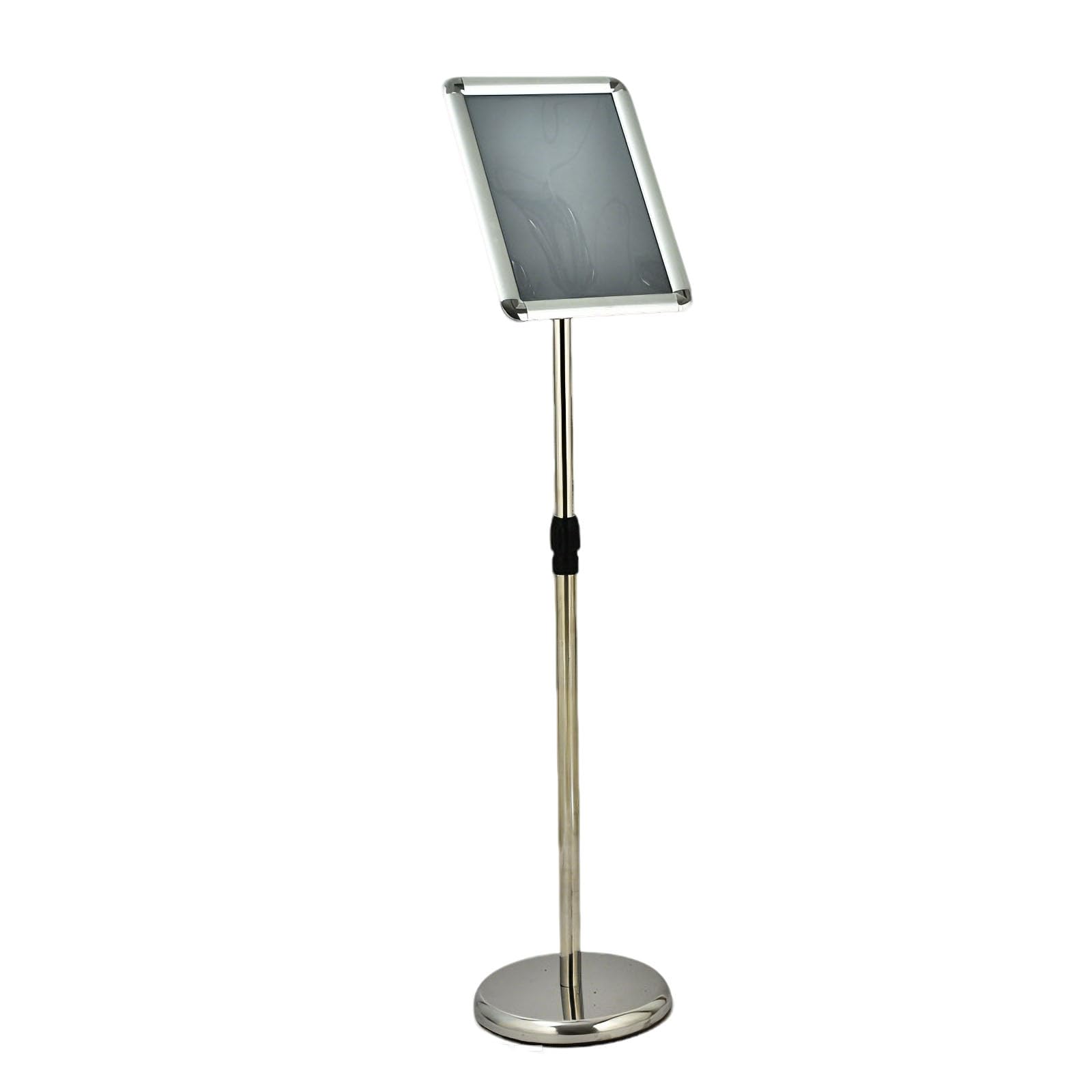 Soporte para carteles Pantalla de ajustable A3 pie con base estable Carteles Soportes menús Aviso Publicidad mensajes Tablero A4 Silver Rounded-corner style