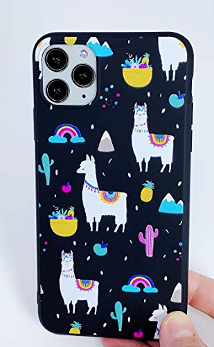 Blingy's Iphone 11 Case (6.1 Inch), Women Girls Cute Llama Pattern With Cactus Rainbow Design Fun Alpaca Cartoon Animal Style Soft Tpu Protective Case Compatible For Iphone 11 6.1" (Rainbow Llama) #TOP7