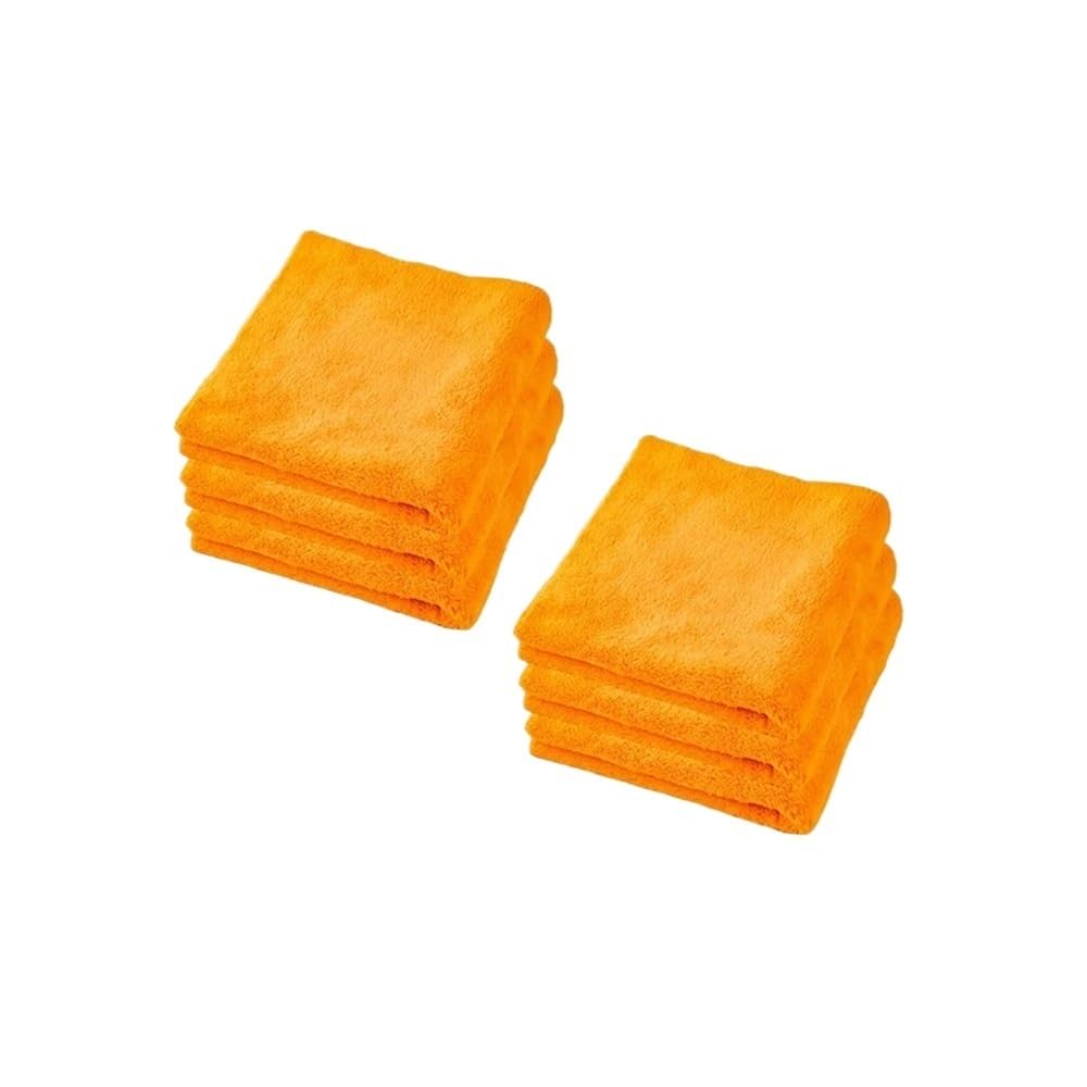 Toalla de microfibra de 600 g/m² para limpieza de coche, 1/3/6/9 unidades, 40 x 40 cm, toallas de lavado de coche gruesas para el cuidado de los detalles del automóvil (naranja, 6 piezas)