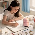 JOYTUTUS Mini Vacuum Cleaner Car Vacuum Portable Cordless 360º Rotatable Handheld Vacuum 2 Suction Modes USB for Car/Home/Pet Hair/Office/Desk/Keyboards (Pink)