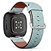 CJBROES Replacement Leather Watch Band, Compatible with Fitbit Versa 3 and Fitbit Sense of Wristband Bracelet Accessory - Raindrops on Paper