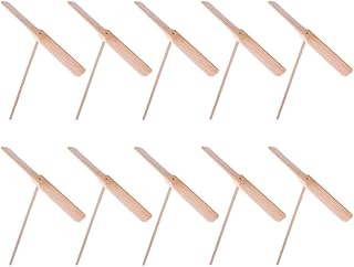 SEWACC 10 Pcs Bamboo Dragonfly Helicopter for Boys Hand Rubbing Dragonfly Fly Copter to-y Bamboo Copter to-y Dragonfly Propeller to-y Dragonfly Hand Rub Wooden Toy Plush Dog Parent-Child
