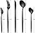 60-Piece Black Silverware Set, Flatware Set for 12, Food-Grade Stainless Steel Tableware Cutlery Set, Utensil Sets Kitchen Cutlery for Home Office Restaurant Hotel