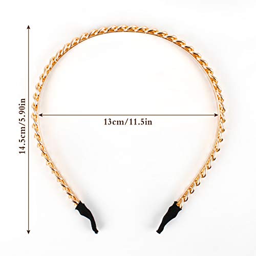6 STKS Haar Hoepel Bands Alice Bands Hoofdband Gouden Ketting Haarband Skinny Hoofdbanden Vintage Metalen Hoofdband voor… - Image 6
