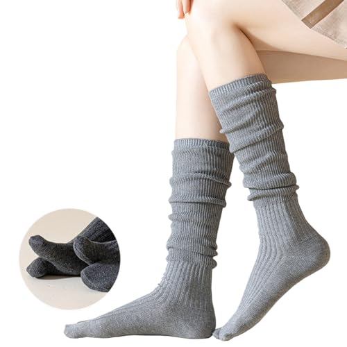 Image of 4 Pairs Women's Slouch Socks, Cotton Knee High Split Toe Tabi Socks