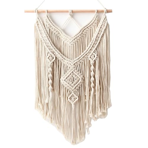 Tenture murale macramé KnSam beige pour chambre et salon chic