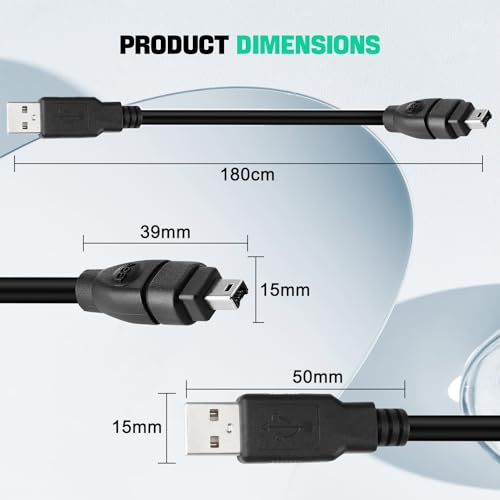 LBSC USB 2.0 macho para IEEE 1394 cabo conversor adaptador iLink macho de 4 pinos Firewire para USB