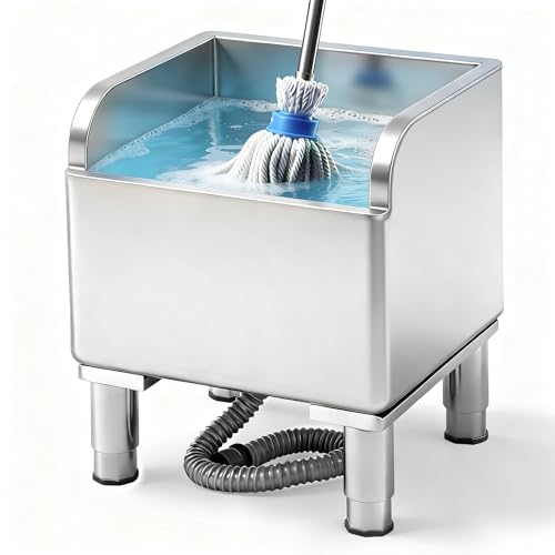 Sawysine Stainless Steel Mop Sink with Drain