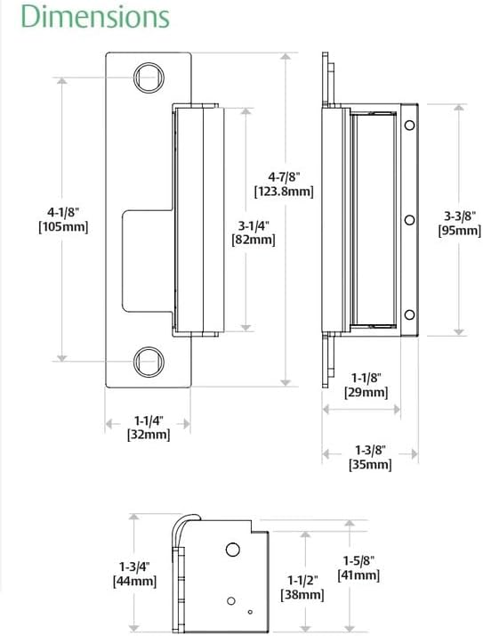 HES 1500C Complete Pac Electric Strike for Cylindrical or Mortise latchbolt Locks, Fire Rated, Includes 1J, 1K, 1KD and 1KM faceplates, Satin Stainless Steel (630), Dual Voltage (12/24 VDC)