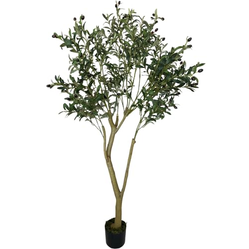 Artificial Olive Tree 6ft - Indoor Tall Faux Olive Trees Large Fake Olive Silk Plant Realistic Olive...