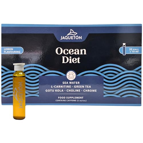 Jaquetón - Agua de Mar + L-Carnitina + Centella Asiatica | L-Carnitina para Mejorar tu Salud Cardiovascular | Agua de Mar con 1000 mg de L Carnitina Liquida Pura y Centella Asiática | Ocean Diet