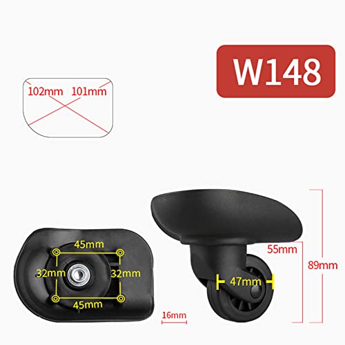 Luggage Wheels,Universal Luggage Casters,1 Pair Luggage Wheel Replacement Spare Spinner Caster for Suitcase Wheel Repair (W148)2