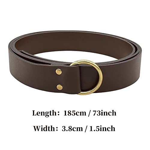 HiiFeuer Medieval Ring Belt with Vintage Belt Bag, Retro Renaissance Middle Ages Faux Leather Belt and Belt Pouch, Portable Side Pack Set for LARP Ren Faire4