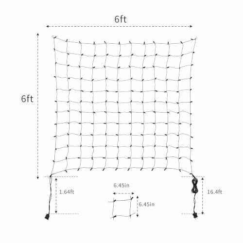 YGTCHNG LED Halloween Net Lights Outdoor, UL Certified, 144LED 6ftx6ft, Black Wire Connectable Waterproof Mesh Light for Party, Yard, Shrubs and Bushes Decorations (Orange and Purple) - image 6