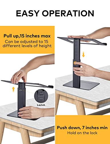 DEEDRR-Laptop-Stand-for-Desk-Ergonomic-Sitting-and-Standing-Laptop-Riser-for-Notebook-MacBook-11-17-InchesDJ-Laptop-Stand-Adjustable-Height-from-7-15-Inches-AluminumBlack