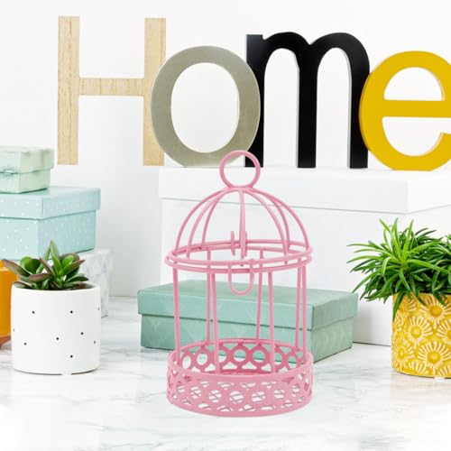 Image of Mini Bird Cage Decoration Set of 3 Desktop Storage Adornment Mini Tabletop Ornament for Candy and Small Item Display 3.46 Inch Decorative Bird Cage for Home Office Desk