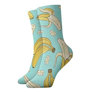Klassiekers Geel Fruit Patroon Crew Sokken voor Mannen Vrouwen Gepersonaliseerde Atletische Sokken 30 cm Lang All Season