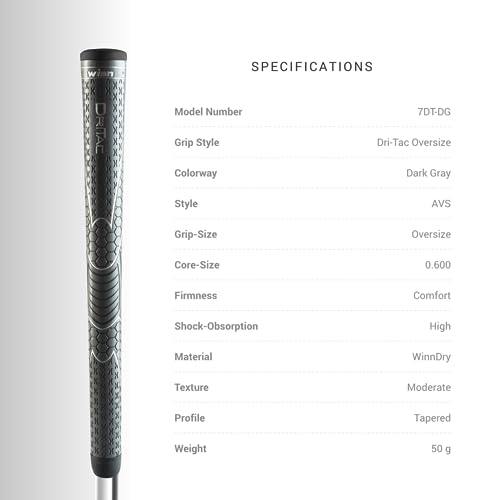 Winn Dri-Tac Oversize Golf Grip – Superior Comfort & Control