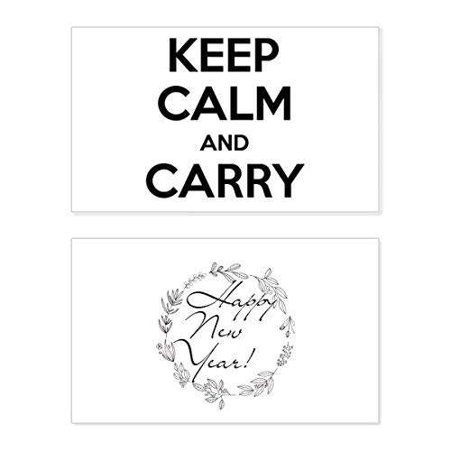 Carte de nouvel an noire Keep Calm avec message de benediction commemorative unique