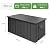 Domi 100 Gallon Deck Box, Outdoor Metal Lockable Storage Cabinet, Waterproof Steel Outdoor Bench with Lockable Lid, Side Handles & Rolling Casters for Outside Cushions, Pillows, Garden Tools, Grey