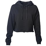 Global Blank Womens Cropped Hoodie Crop Top Sweatshirts for Women Cropped Sweater, All Black, Small