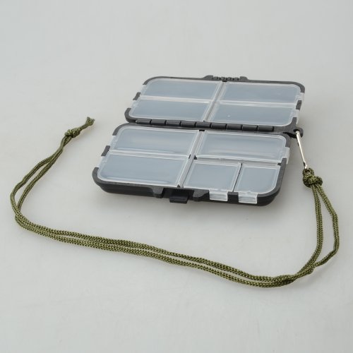 Eveangler Portable Fishing Box Mini 9 Compartments Plastic Fish Tackle Box Fish Lure Spoon Hook Bait Swivel Jig Head Storage Case Holder Container Black #TOP1