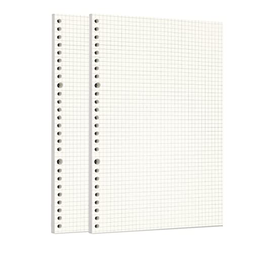 Image of Zelten Loose Leaf Punched Paper Refills Paper for 6 Hole Binder Personal Organizer Diary Notebook Refillable Planner (Squared,B5 /26 Hole)