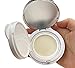 15g 0.5oz Empty Luxurious White Silver Edge Make-up Powder Container Air Cushion Puff Case with Sponge Powder Puff and Extra Inner Container Foundation BB Cream Box