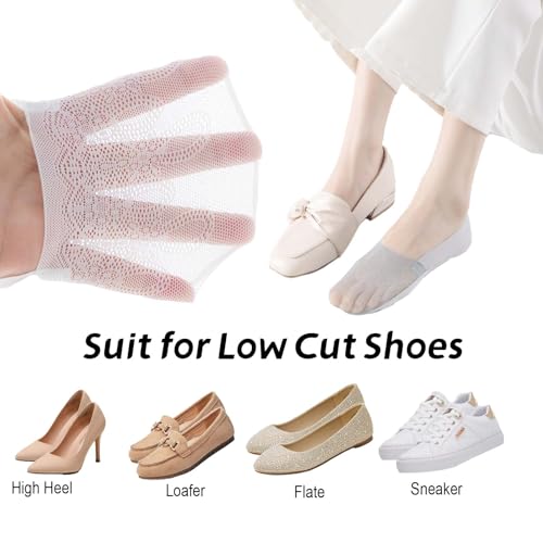 6 Pack Thin Lace No Show Socks For Women, Invisible Low Cut Women’s Liner Sock Size 5-8,9-114