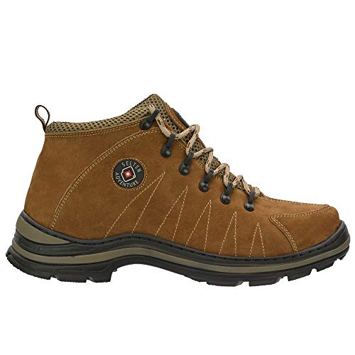 Bota Coturno Adventure Masculina Couro Selten Castor 42, Castor