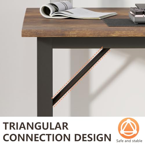 Image of BestOffice Computer Desk,Home Office Desk, Modern Simple Style for Home Office Study Writing (Brown, 47 Inch,2 Pack)