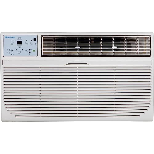 Keystone 14,000 BTU 230V Wall Mounted Air Conditioner with Supplemental Heat and Dehumidifier Function, Quiet Wall AC with Remote Control for Living Room, Large Rooms up to 700 Sq.Ft.