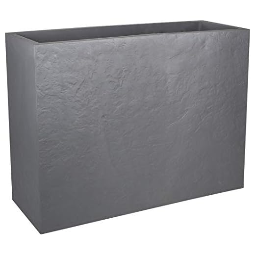 EDA - Muret Loft L Volcania 46 L - Decoración de imitación Piedra - Doble Pared - Zona de retención de Agua - 78 x 29 x 60 cm - Gris Guijarro