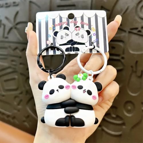 Image of Cute Panda Couple Keychain | Bag Charms | Birthday Gift For Girlfriend Boyfriend Husband Wife Boys Girls | Car Bike | Valentine Gift