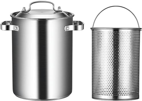 AYCDL 304 Stainless Steel Asparagus Pot, Asparagus Vegetable Steamer with Strainer Basket & Lid, Pasta Cooker French Fry Pot Stock Pot Seafood Boil Pot