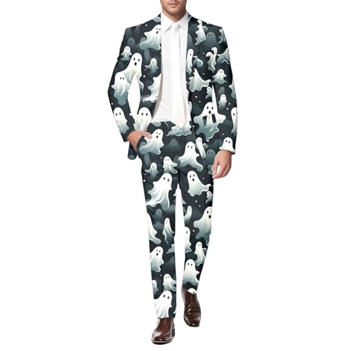 Ensemble Halloween homme gothique vert sombre XL avec motif sanglant effrayant