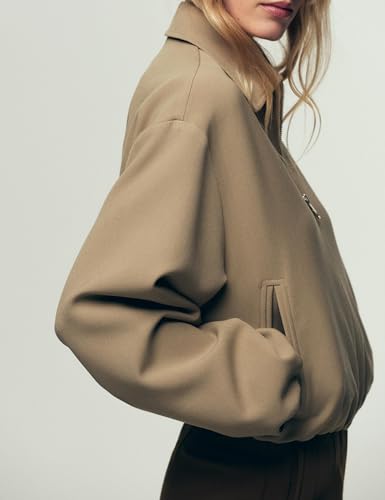 Jackets For Women Long Sleeves Balloon Hem Winter Coats Versatile Trench Coat Trendy3