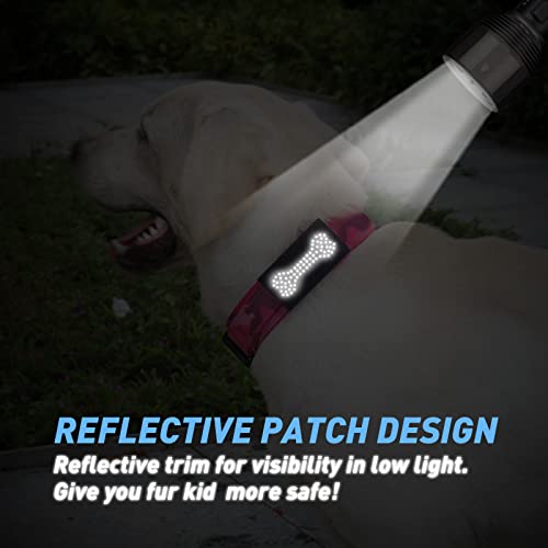 Hotsky Tactical Dog Collar, Havey Duty Dog Collar For Medium Dogs, Adjustable Nylon Dog Collars With Handle And Metal Buckle For German Shepherd, With Airtag Holder And Patches(Hotpink Camo, M) #TOP6