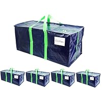 EpicTotes Borse Per Traslochi Extra Large – 88L, Impermeabili, Manici Robusti, Confezione Da 6, Nero/Grigio