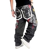 hip hop baggy pants ❤ Material: Diese Hip-Hop-Jeans bestehen aus hochwertigen Stoffen, die 70% Baumwolle und 30% Polyesterfaser enthalten.