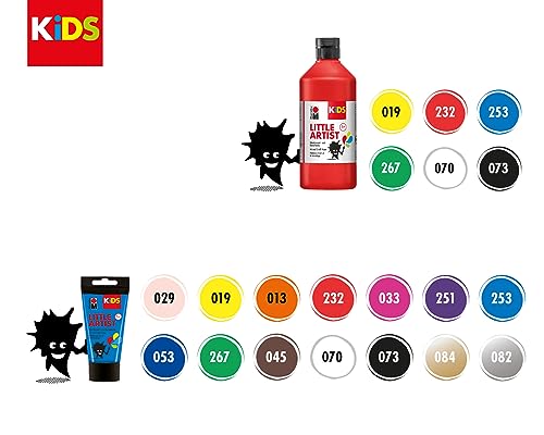 Marabu KiDS Little Artist 75 ml, Gold, Künstlermal- und Bastelfarbe für Kinder ab 3 Jahren, Kindermalfarbe auf Wasserbasis, auswaschbar, Made in Germany, vegan, glutenfrei, 03050002084