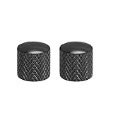 uxcell 6mm Metal Potentiometer Control Knobs for Electrical Guitar Bass Volume Tone Knobs Black 2pcs