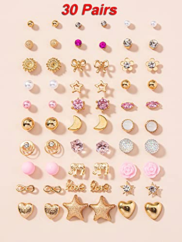 Image of Shining Diva Fashion 30 Pairs Combo Set Stylish Earrings for Women and Girls