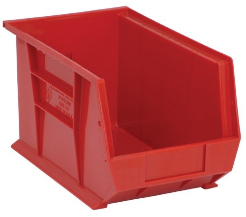 Quantum QUS242 Plastic Storage Stacking Ultra Bin, 13-Inch by 8-Inch by 8-Inch, Red, Case of 12 Quantum QUS242 Plastic Storage Stacking Ultra Bin, 13-Inch by 8-Inch by 8-Inch, Red, Case of 12
