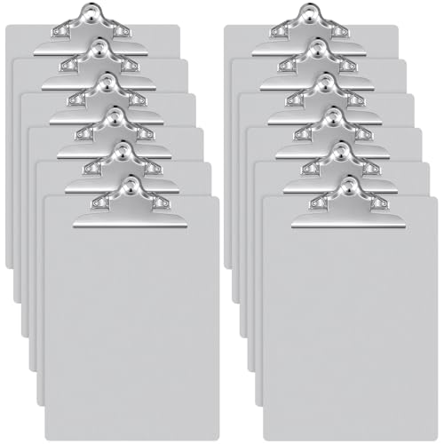 Planchette à pince en aluminium Mimorou format A4 pour bureau et chantier - Lot de 12