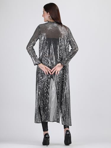 AOL Women's Long Power Net Sequinned Shrug4